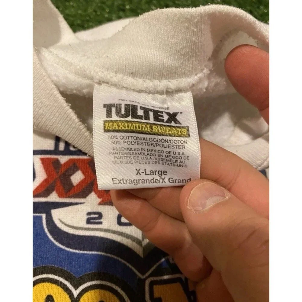 Vintage St Louis Rams sweatshirt mens large white blue crewneck super bowl NFL - Picture 7 of 13